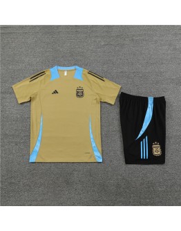 Argentina Adult Short Sleeve Training Suit Gold