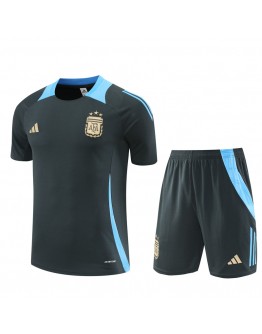 Argentina Adult Short Sleeve Training Suit Green-Grey