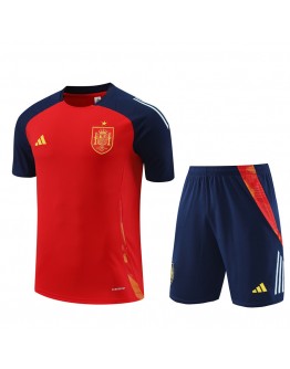 Spain Adult Short Sleeve Training Suit Red