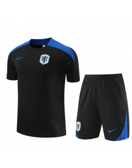 Netherlands Adult Short Sleeve Training Suit Black