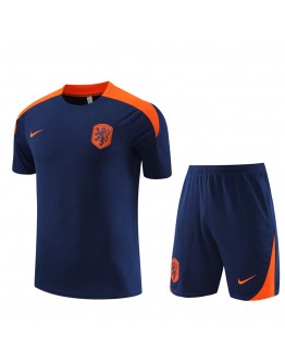 Netherlands Adult Short Sleeve Training Suit Blue