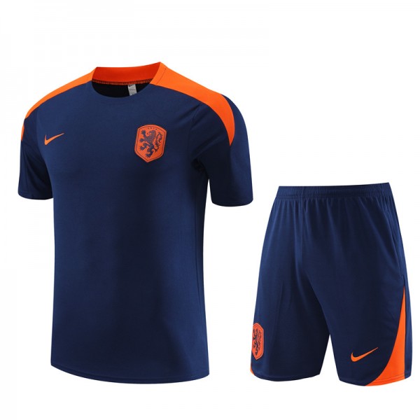 Netherlands Adult Short Sleeve Training Suit Blue