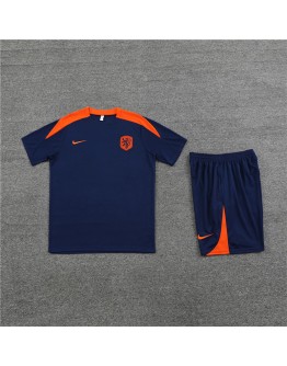 Netherlands Adult Short Sleeve Training Suit Blue