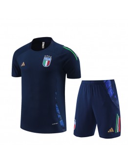 Italy Adult Short Sleeve Training Suit Blue