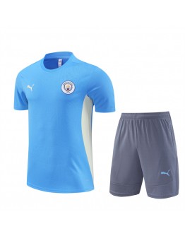 Manchester City Adult Short Sleeve Training Suit Blue