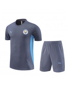 Manchester City  Adult Short Sleeve Training Suit Light Grey