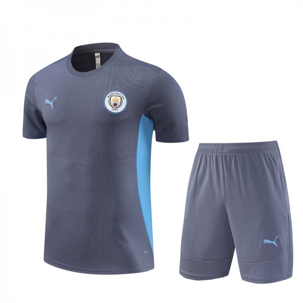 Manchester City  Adult Short Sleeve Training Suit Light Grey