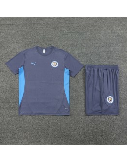 Manchester City  Adult Short Sleeve Training Suit Light Grey