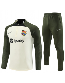 Barcelona Tracksuits Long Sleeve Soccer Training Uniforms Navy Green